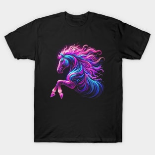 Equestrian Colorful Horseback Riding Art Women Girls Horse T-Shirt